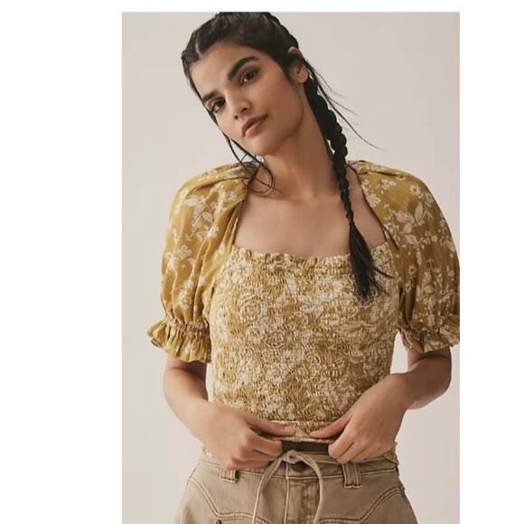 Anthropologie Green Floral Top XL NWT - Picture 3 of 7